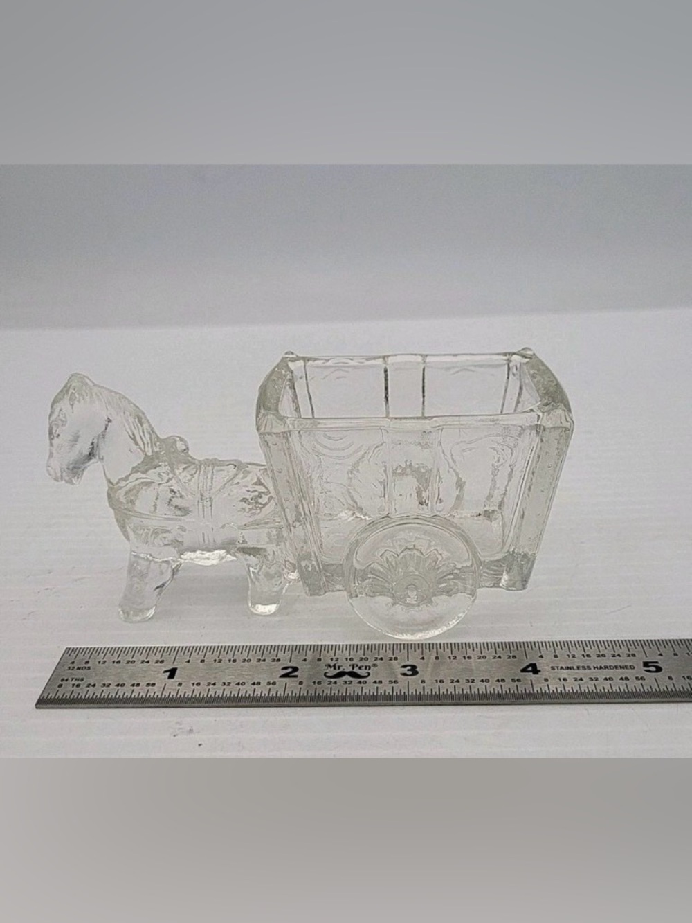 Clear Glass Donkey Cart Decorative Planter
